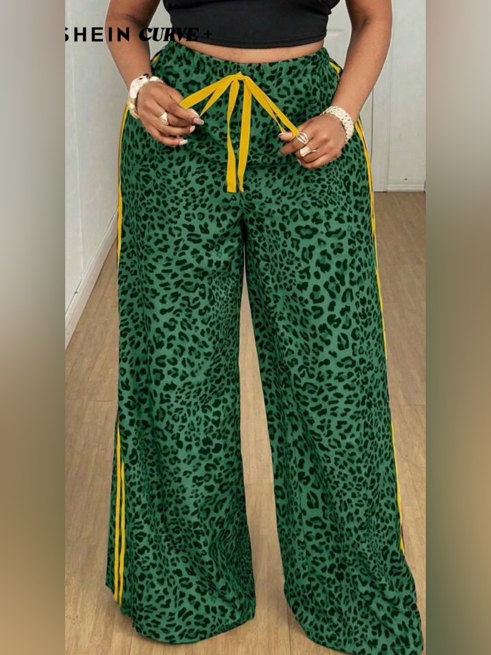 SHEIN Curve Leopard Athletic Pants